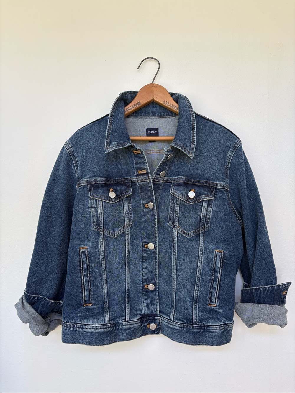 J. Crew Factory Dark Indigo Washed Denim Jacket NWOT